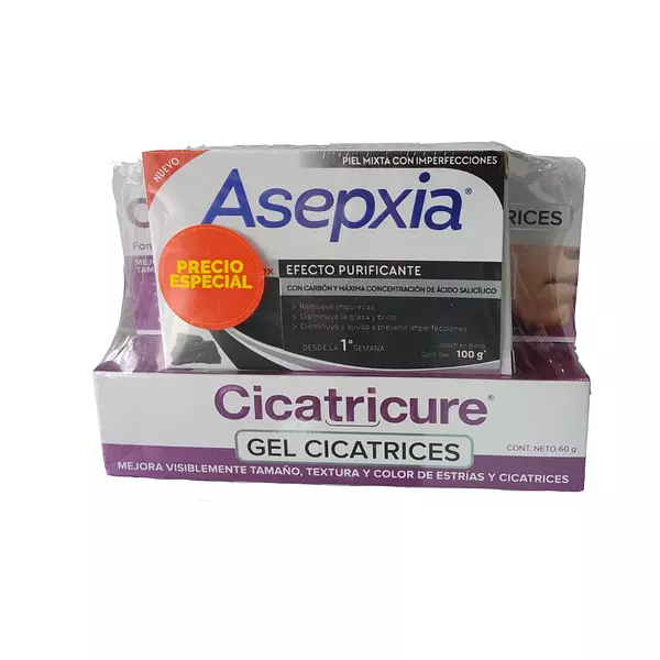 Cicatricure 60 G Gel + Jabon Asepxia Carbon