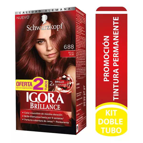 Tinte Igora Brillance 688 Rojo Rubí