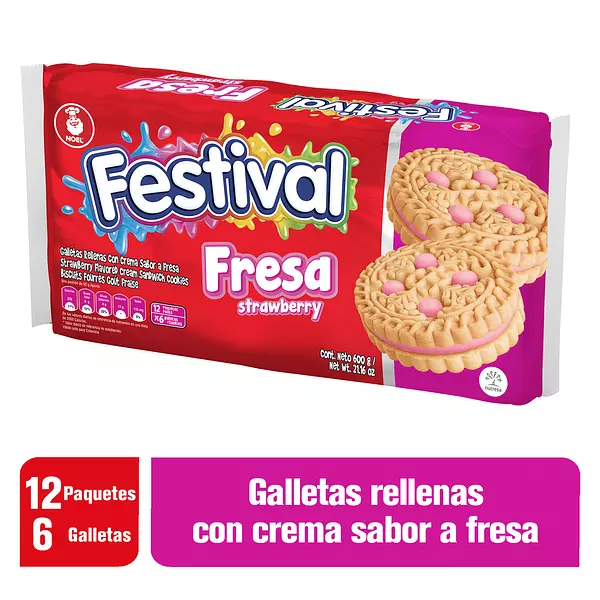 Galleta Festival Fresa 12 Und