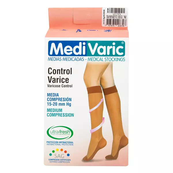 Medivaric Medias Rodillas Beige