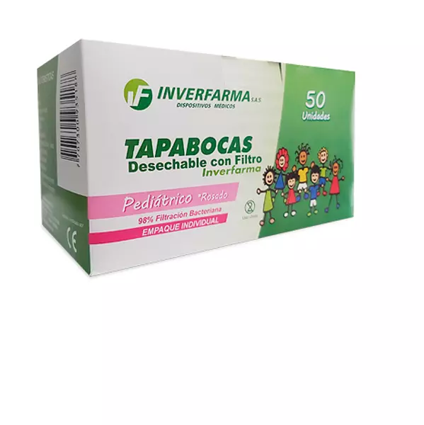 Tapabocas Pediatrico Rosado