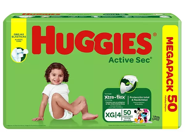 Pañales Huggies Active Sec Etapa 4