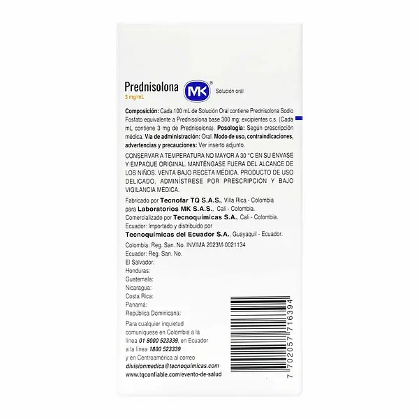 Prednisolona Niños 3 Mg Mk