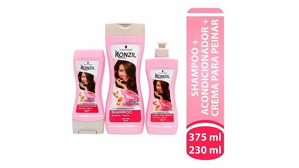 Shampoo Konzil Seda Liquida + Acondicionador + Crema